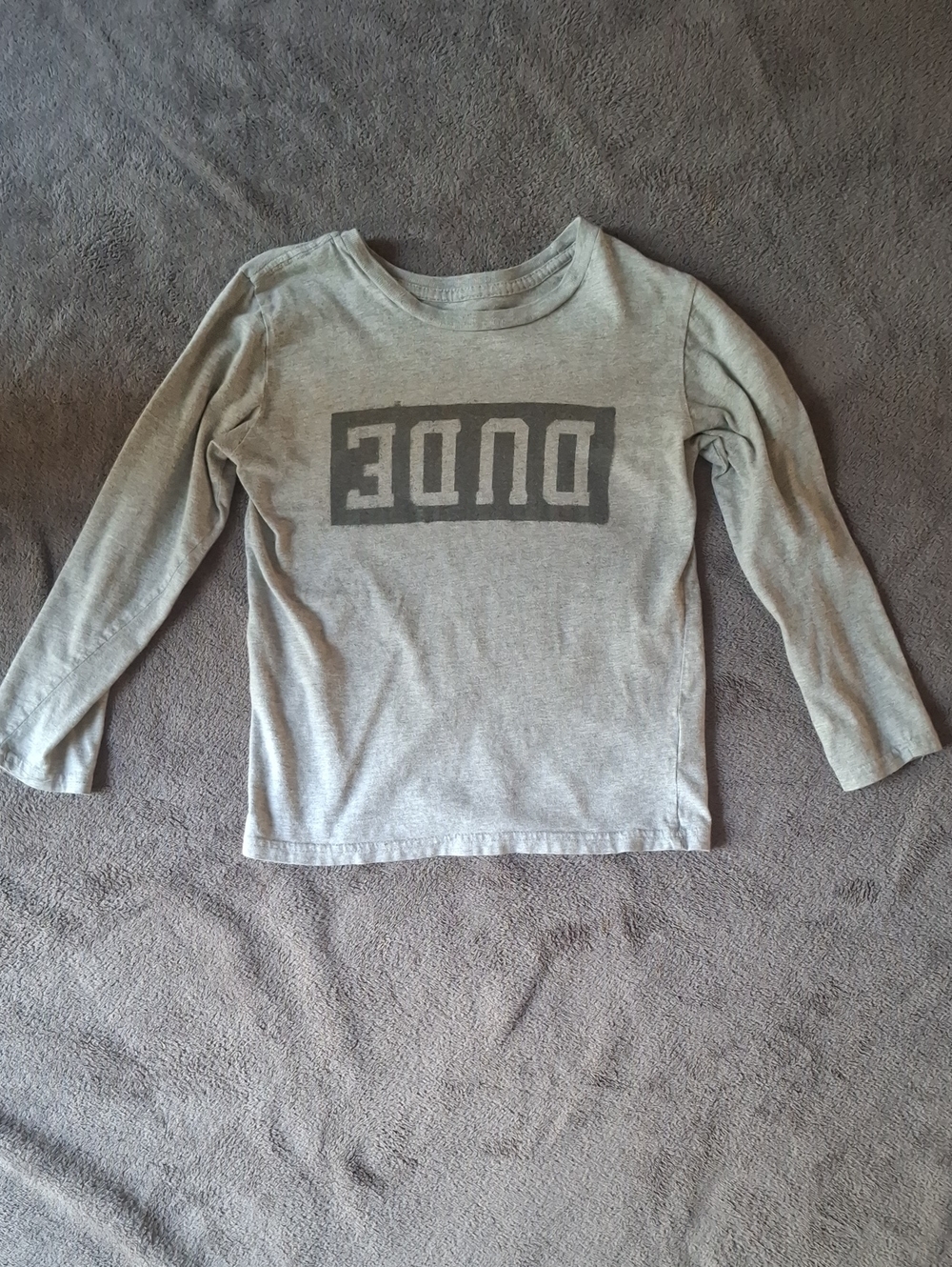 The Children's Place Gray Long-Sleeve Tee with 'DUDE' Graphic